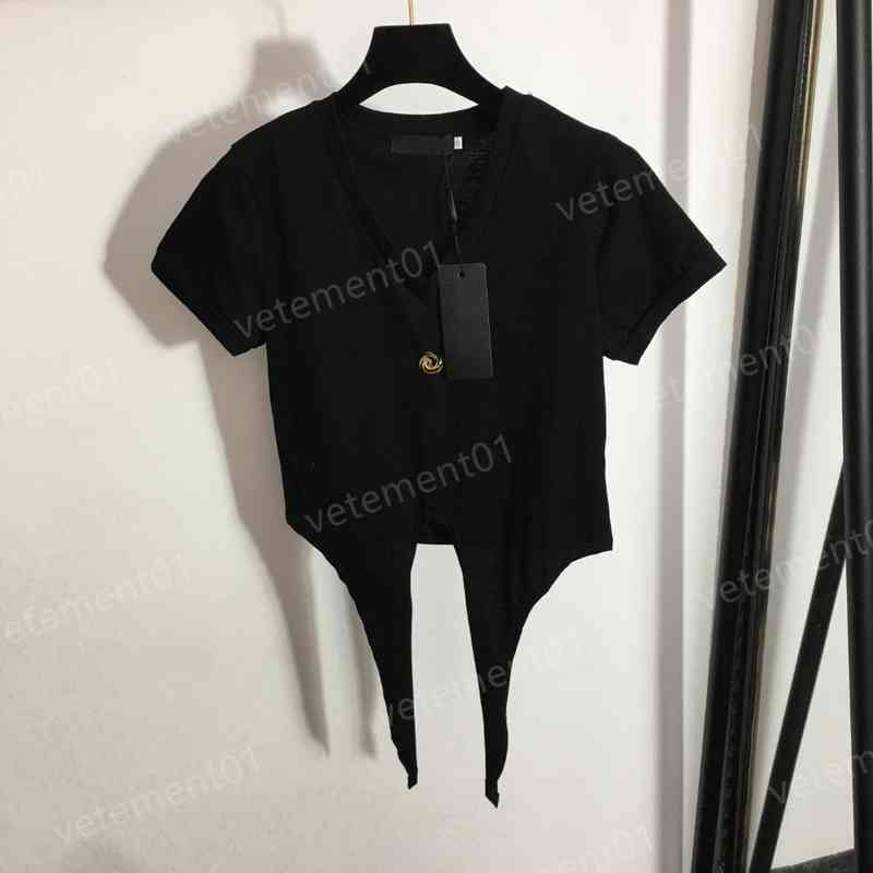 Designer Womens T-Shirts Fashion Brand Tie Waist Cropped Navel Logo Short Sleeve T-Shirt Tops Luxury High Quality Summer Tees 0912
Designer Womens T-Shirts Fashion Brand Tie Waist Cropped Navel Logo Short Sleeve T-Shirt Tops Luxury High Quality Summer Tees 0912