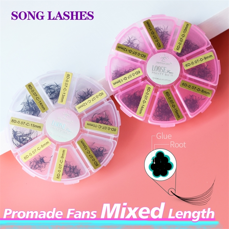 Song Lash Premade Russian Volume Fan Mixed Length Eyelash Extension Sharp Pointy Stem Premade Lashes Extension Thin Root 3d /14d 220614
Song Lash Premade Russian Volume Fan Mixed Length Eyelash Extension Sharp Pointy Stem Premade Lashes Extension Thin Root 3d /14d 220614