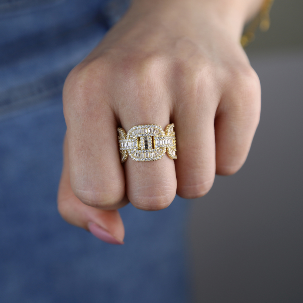 2024 New Arrive 5A Cubic Zirconia ring Iced Out Bling Baguette CZ Engagement Full CZ Eternity Band Rings For Women Men Hip Hop Jewelry