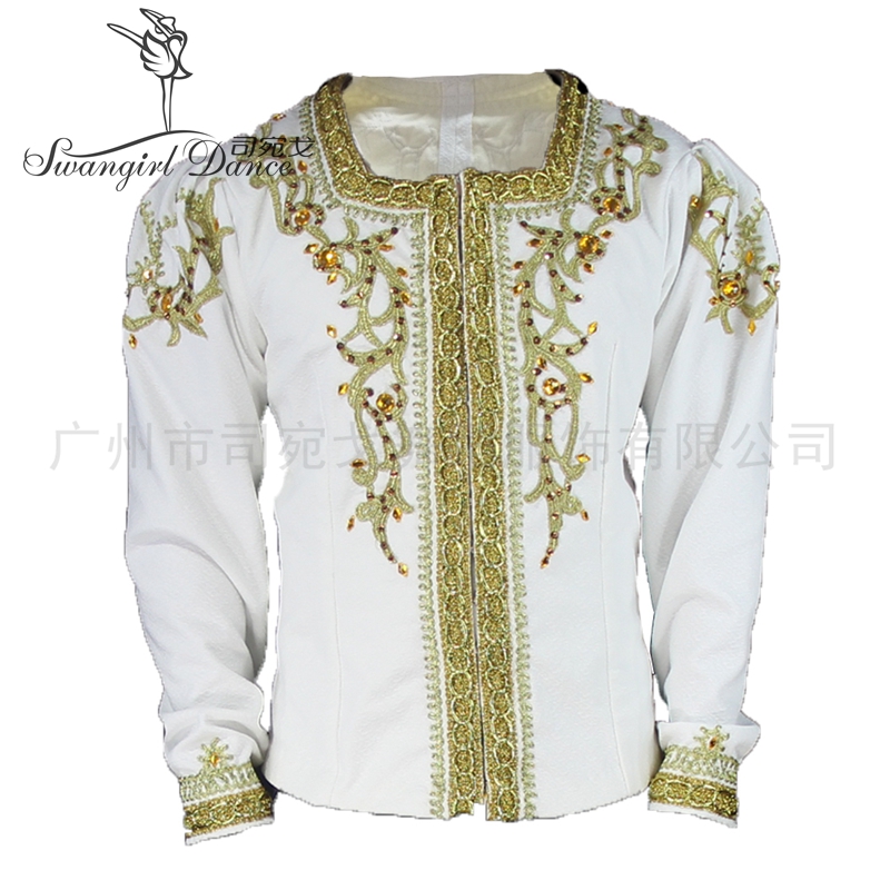 men's professional white gold ballet stage costume boys ballet dance jacket tops performance outwear BM0001
men's professional white gold ballet stage costume boys ballet dance jacket tops performance outwear BM0001