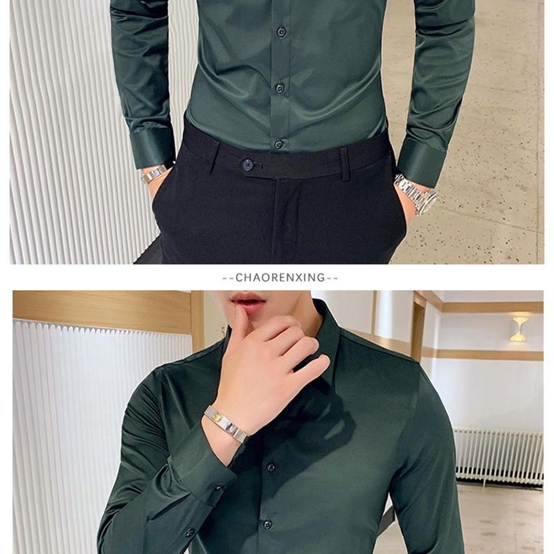 Customize men shirt long sleeve personalize A816 orange pink army green 220322