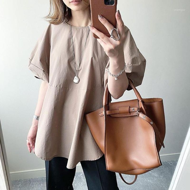Women's Blouses & Shirts 2022 Summer Blouse Lantern Sleeve Solid Color Temperament Commute Round Neck Casual Korean Fashion, Khaki
Women's Blouses & Shirts 2022 Summer Blouse Lantern Sleeve Solid Color Temperament Commute Round Neck Casual Korean Fashion, Khaki