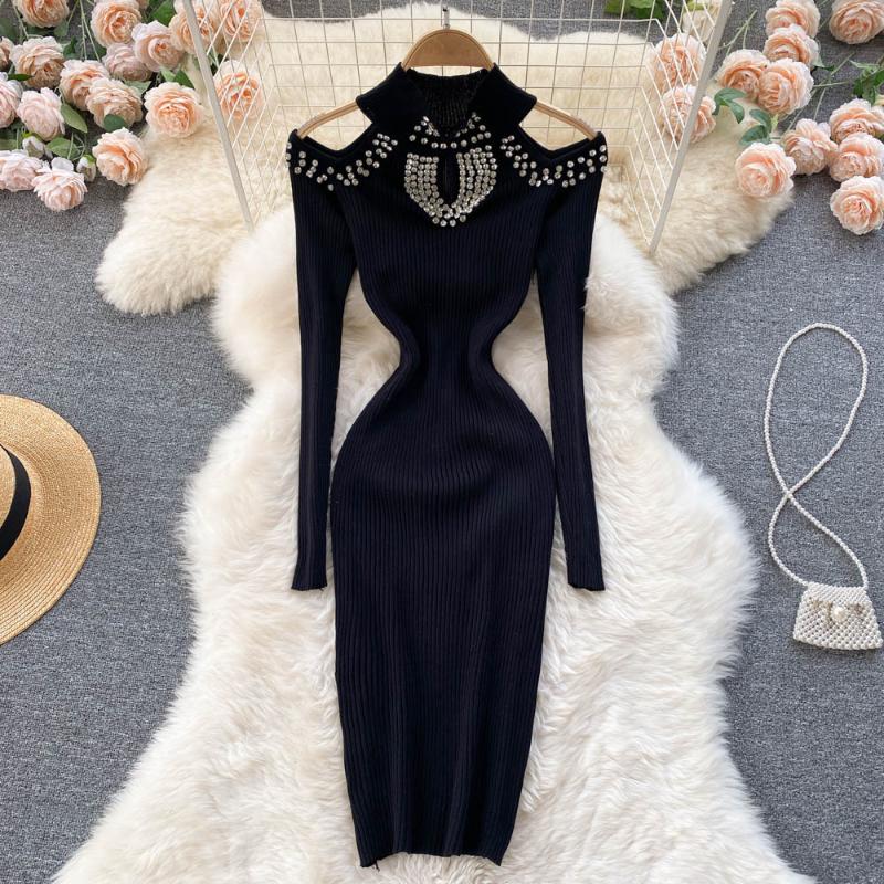 Casual Dresses Autumn And Winter Hollowed Out Off Shoulder Long Sleeve Heavy Industry Diamond Slim Fitting Blouse Knitted Dress, 71
Casual Dresses Autumn And Winter Hollowed Out Off Shoulder Long Sleeve Heavy Industry Diamond Slim Fitting Blouse Knitted Dress, 71