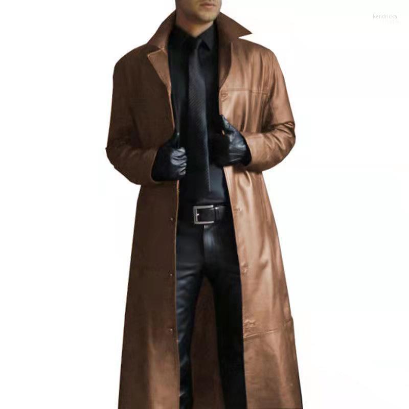 Men' Trench Coats Spring Autumn Faux Leather Coat Men Cardigan Solid Streetwear Casual Plus Size Long Jacket Mens Clothing Overcoat Kend22, Black
Men' Trench Coats Spring Autumn Faux Leather Coat Men Cardigan Solid Streetwear Casual Plus Size Long Jacket Mens Clothing Overcoat Kend22, Black