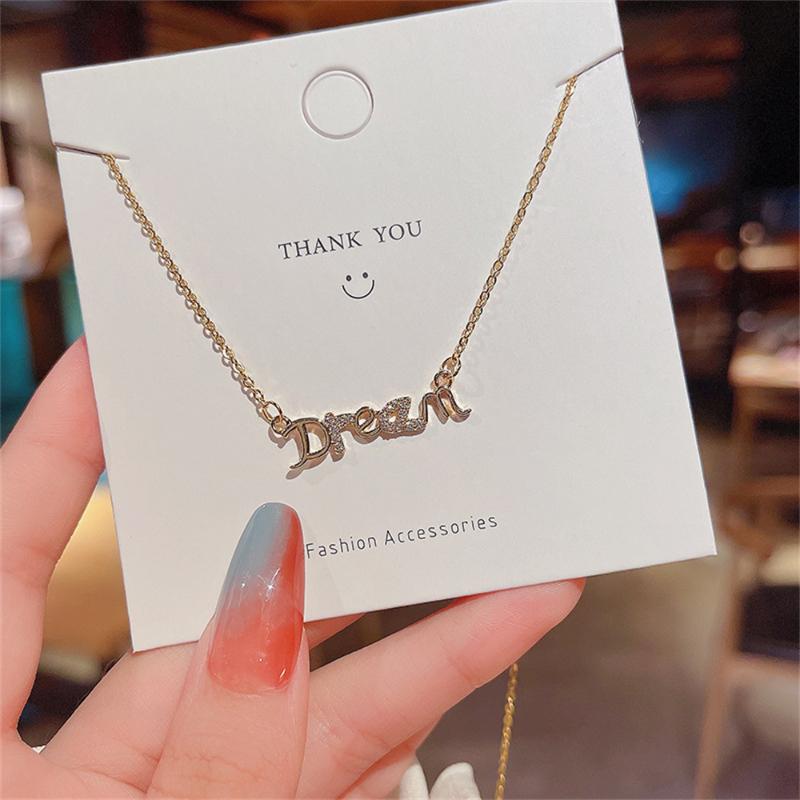 Chokers Gold Color Smile Letter Necklace Stainless Steel Link Chains Copper Crystal Pendant Choker Charm Women Girls Accessories GiftsChoker
Chokers Gold Color Smile Letter Necklace Stainless Steel Link Chains Copper Crystal Pendant Choker Charm Women Girls Accessories GiftsChoker