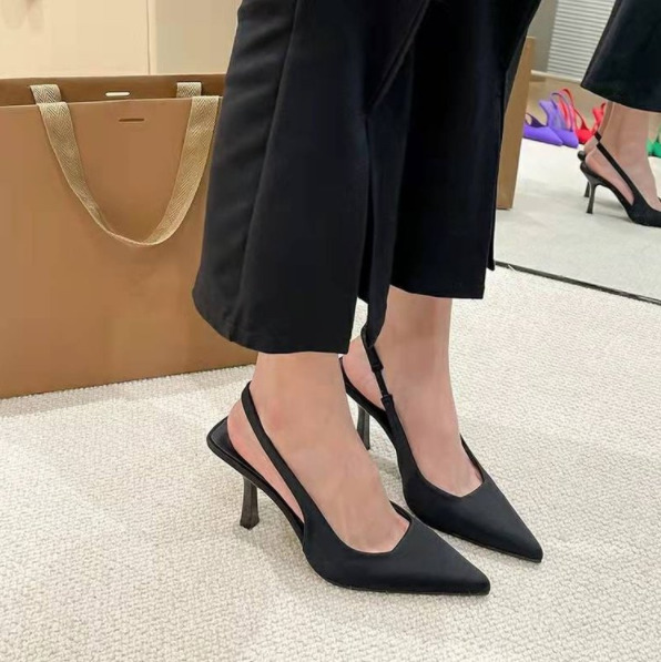 Comfort Shoes for Women Sandals Stiletto Heels Summer Suit Female Purple Large Size Girls Low Pointed Black Big