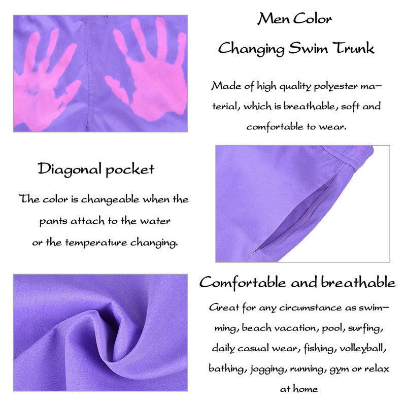 Ship in 24 hours Beach Shorts Men Magical Color Change Swimming Short Trunks Summer Swimsuit Swimwear Quick Dry 220614