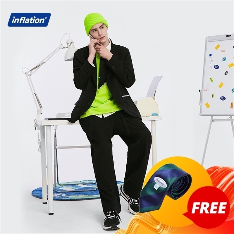 INFLATION Men Blazer Suit Streetwear Autumn Fashion Loose Fit Blazers Terno Masculino Men Straight Suit Pant Mens Outfits 201106, Black
INFLATION Men Blazer Suit Streetwear Autumn Fashion Loose Fit Blazers Terno Masculino Men Straight Suit Pant Mens Outfits 201106, Black