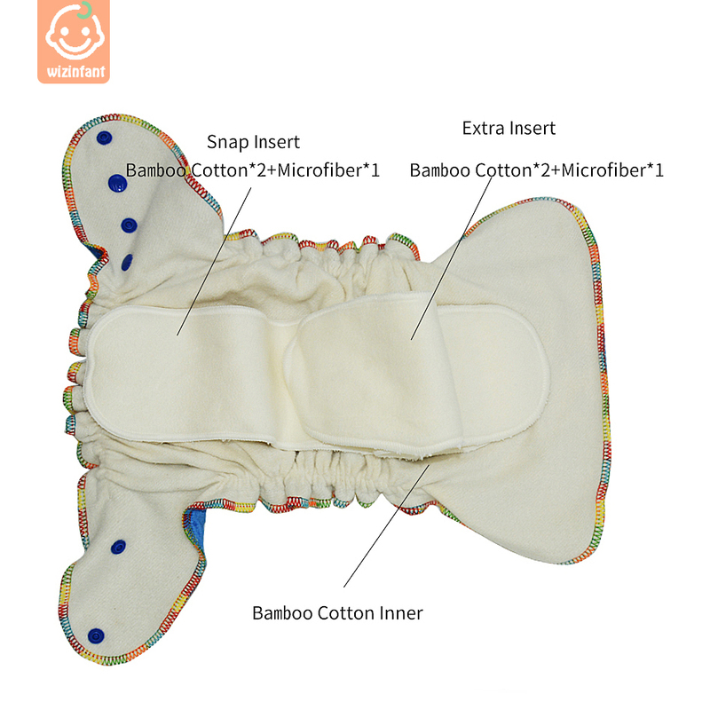 WizInfant Bamboo Velour Fitted Cloth Diaper AI2,Onesize, No Synthetic Material Touch Baby's Skin,Birth to Potty /5-18kg Baby 220512