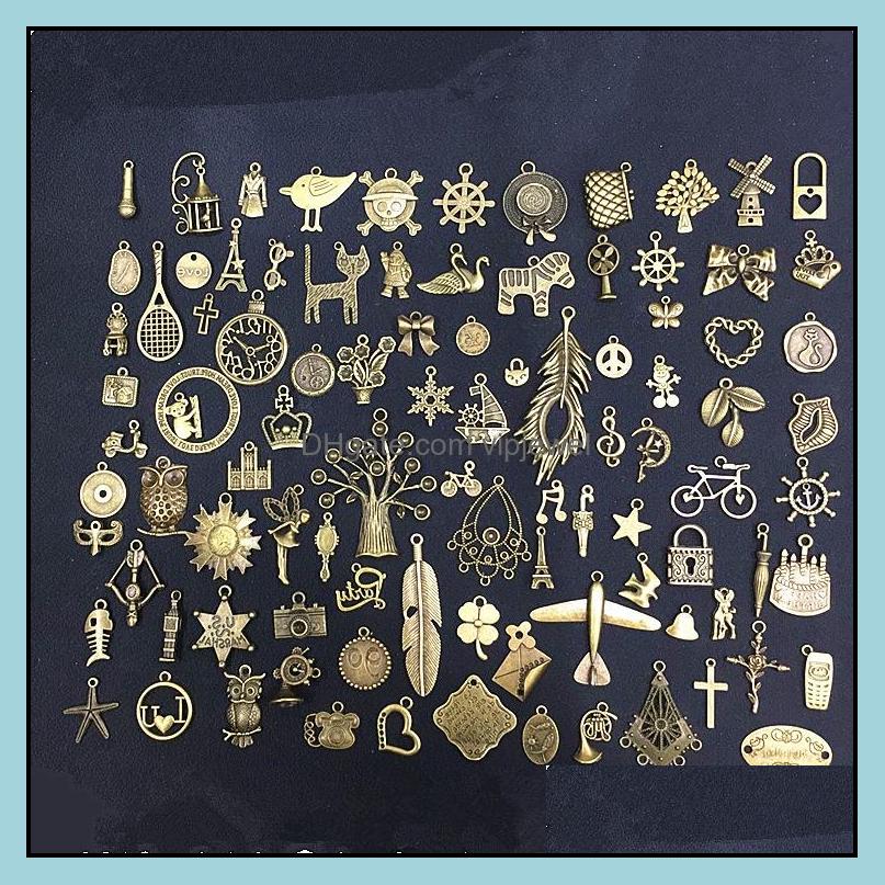 Other Jewelry Findings Components Diy Handmade Materials Antique Small Accessories Wholesale 96 Models Mix Necklace Dhqno