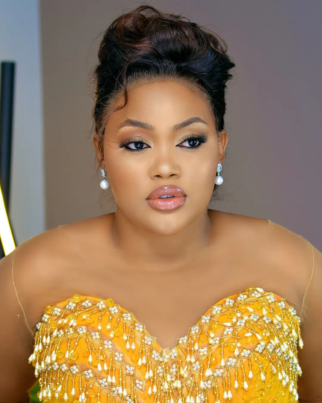 plus size arabic aso ebi yellow luxurious sparkly prom dresses beaded crystals evening formal party second reception birthday engagement gowns dress z