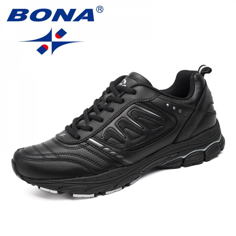 

BONA Style Men Running Shoes Ourdoor Jogging Trekking Sneakers Lace Up Athletic Comfortable Light Soft 220811, White