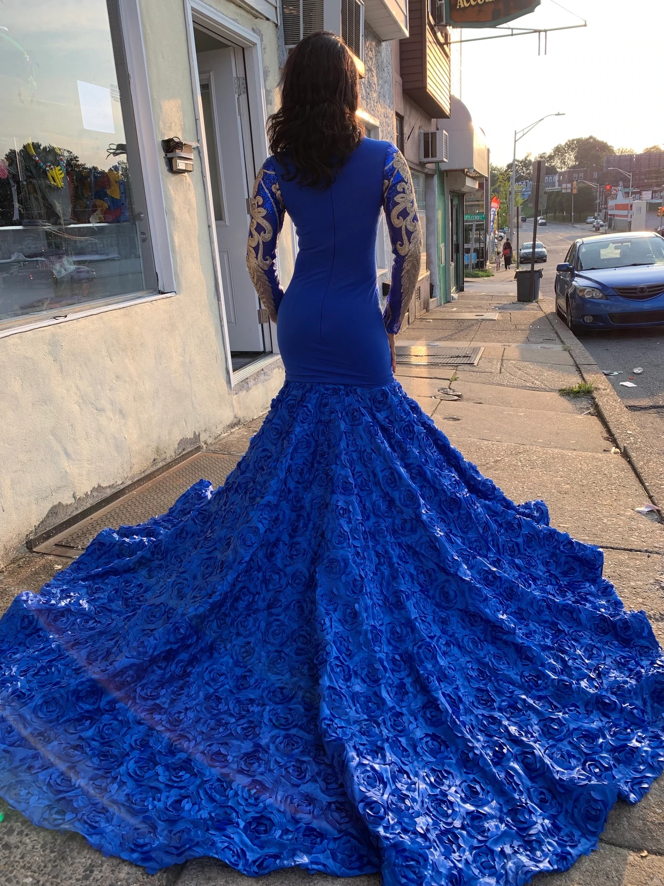 Long Sleeve Black Girls Evening Dress 2022 Sexy V Neck Plus Size African Prom Dress With Bottom Rose Formal Women Party Gown Arabic Robes De Soirée 20