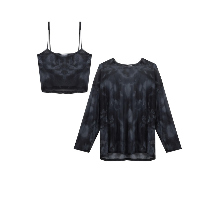 Tshirt Women Tie Dye Long Sleeve Ladies Spring Loose High Street Stylish Thin Leisure Minimalist Harajuku Ins Comfortable Chic 220527