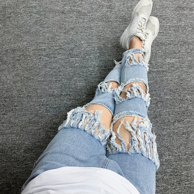 Men's Jeans Pants, Denim Hole, Light Blue, Broken, Tassel Nightclub, Hip-hop, Straight, Loose Old Korean
Men's Jeans Pants, Denim Hole, Light Blue, Broken, Tassel Nightclub, Hip-hop, Straight, Loose Old Korean