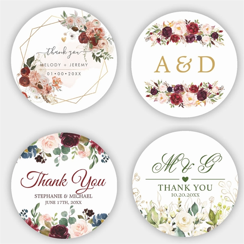 Customized Wedding Labels Personalized Stickers Name Text Sticker Birthdays Baptism Henna Day Parties Decor 220613