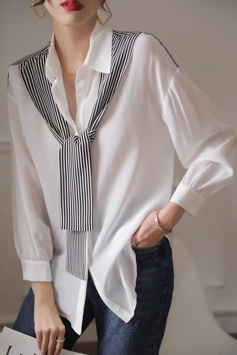 CEL2022 striped ribbon shirt women's shirt fashion clothing embroidery letters business short sleeve Kashi T-shirt skateboard casual shi, White
CEL2022 striped ribbon shirt women's shirt fashion clothing embroidery letters business short sleeve Kashi T-shirt skateboard casual shi, White