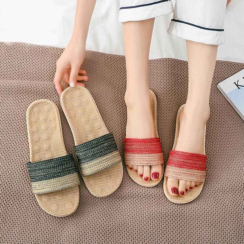 Slippers Men/Women Linen Couples House Massage Shoes Ladies Indoor Floor Non-Slip Slides Female Fashion Sandals Cute Flip Flops, As pic show
Slippers Men/Women Linen Couples House Massage Shoes Ladies Indoor Floor Non-Slip Slides Female Fashion Sandals Cute Flip Flops, As pic show