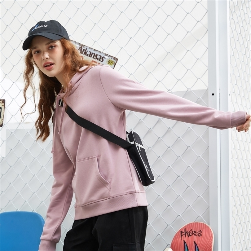 Metersbonwe Hoodies New Autumn Winter Female Sweatshirts Purple Wild Clothes Korean Loose Bf Pullover 200924
