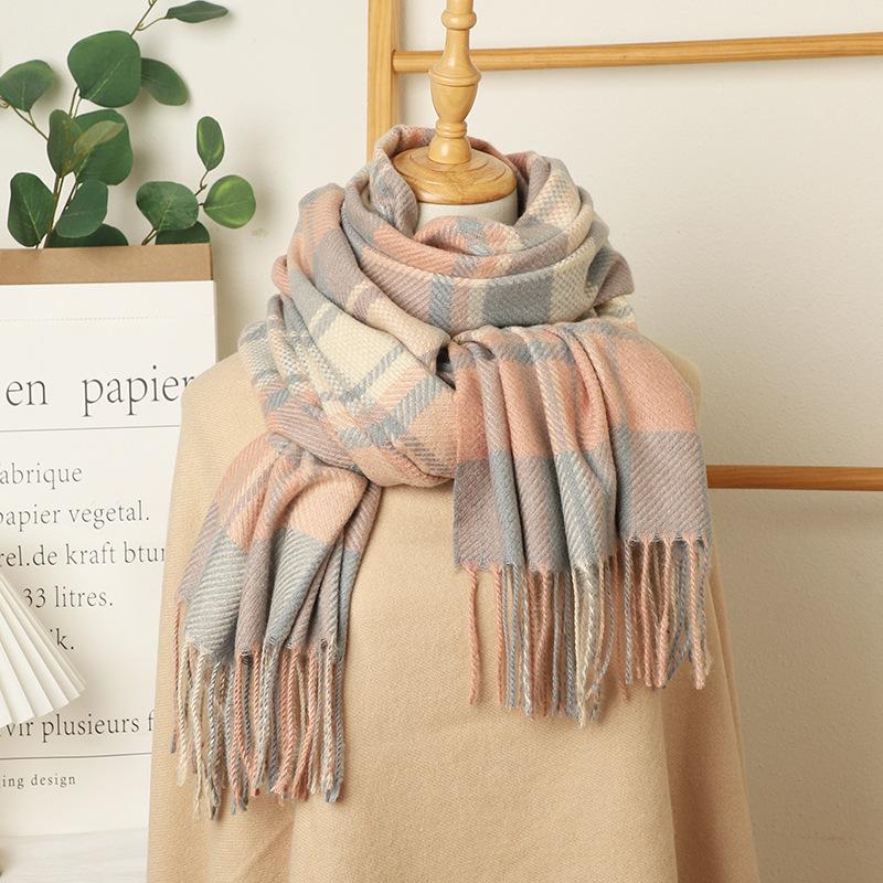 Berets Faux Cashmere Plaid Scarf Autumn And Winter Collision Color Tassel Shawl Retro Hndred With Female
Berets Faux Cashmere Plaid Scarf Autumn And Winter Collision Color Tassel Shawl Retro Hndred With Female