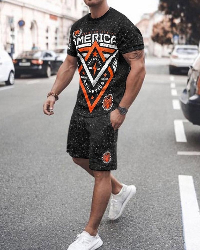 Summer Trend Men s Suit Casual Beach Shorts Set 3D Print Clothes Graffiti Round Neck T Shirt for Men Short Sleeve 2 Piece 220615