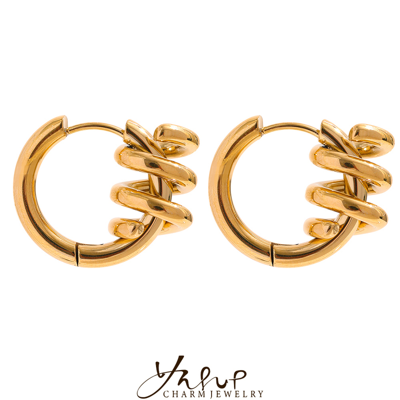 Yhpup Stainless Steel Twisted Hoop Earrings for Women Waterproof PVD Gold Plated Fashion Geometric Metal Jewelry Aretes De Mujer 220716
Yhpup Stainless Steel Twisted Hoop Earrings for Women Waterproof PVD Gold Plated Fashion Geometric Metal Jewelry Aretes De Mujer 220716
