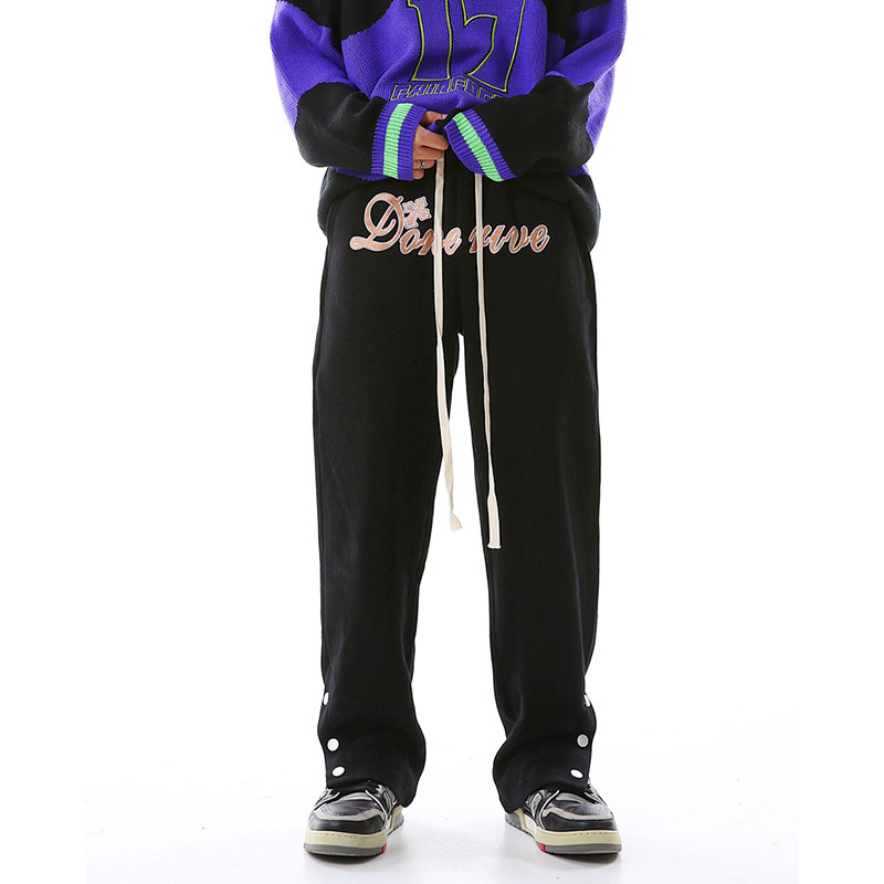 Front Letter Embroidery Joggers Men's Plus Size Pants Sweatpants Drawstring Baggy Casual Trousers, Black
Front Letter Embroidery Joggers Men's Plus Size Pants Sweatpants Drawstring Baggy Casual Trousers, Black