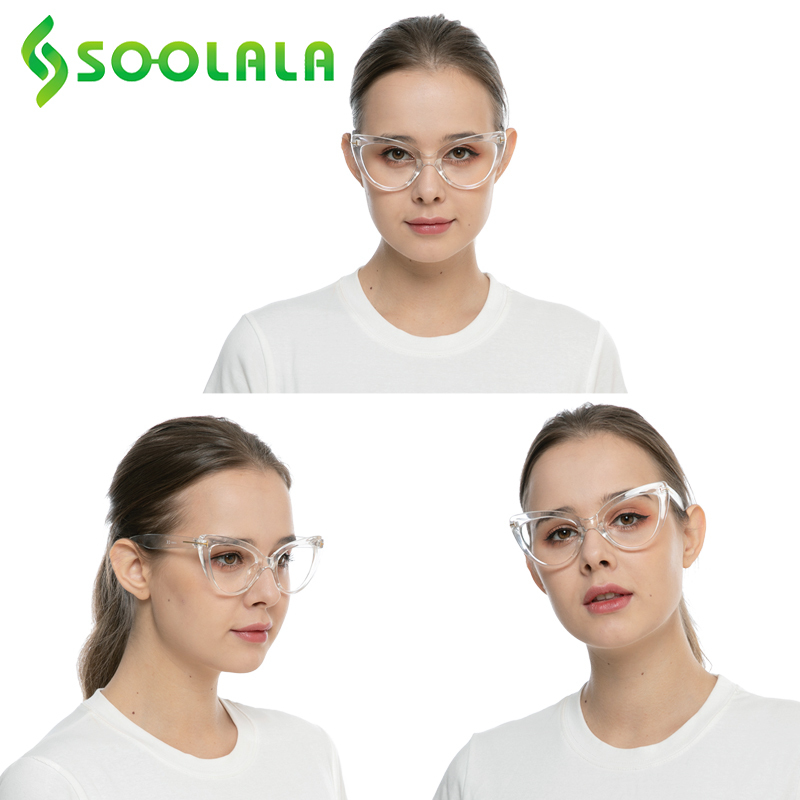 SOOLALA Cat Eye Anti Blue Light Reading Glasses Women Prescription Computer Eyeglasses Frame Female Reader 0 5 to 4 0 220705