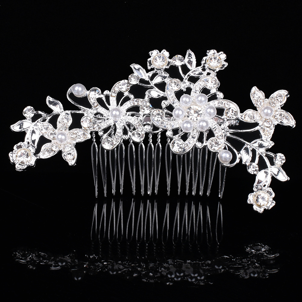 Fashion Headpieces Bridal Wedding Tiaras Stunning Rhinestone Fine Comb Bridal Jewelry Accessories Crystal Pearl Hair Brush