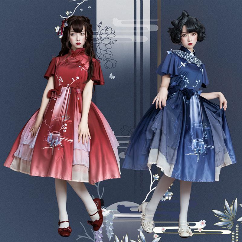Casual Dresses Chinese Style Han Sweet Lolita Dress Retro Stand Printing High Waist Kawaii Gothic Op Girl Loli Cos, Headwear
Casual Dresses Chinese Style Han Sweet Lolita Dress Retro Stand Printing High Waist Kawaii Gothic Op Girl Loli Cos, Headwear