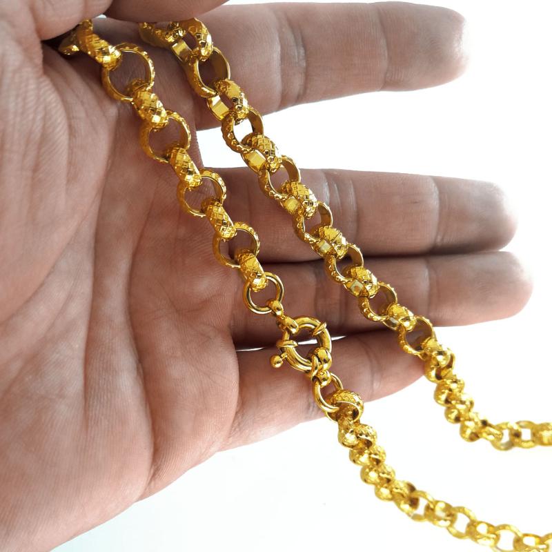 Chains Gold Vacuum Electronic Plating Belcher Bolt Ring Link Mens Womens Solid Chain Necklace Jewllery N220Chains