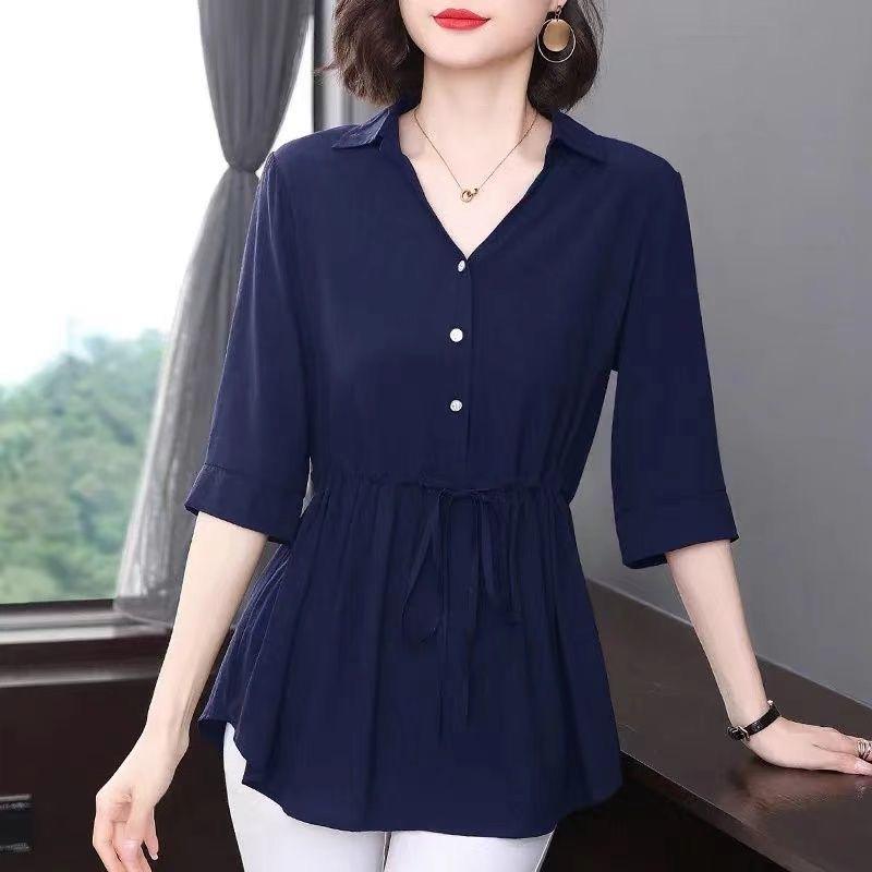 Women's Blouses & Shirts Women Summer Style Lady Casual Half Sleeve V-Neck Patchwork Tops DF4243Women's, Green
Women's Blouses & Shirts Women Summer Style Lady Casual Half Sleeve V-Neck Patchwork Tops DF4243Women's, Green