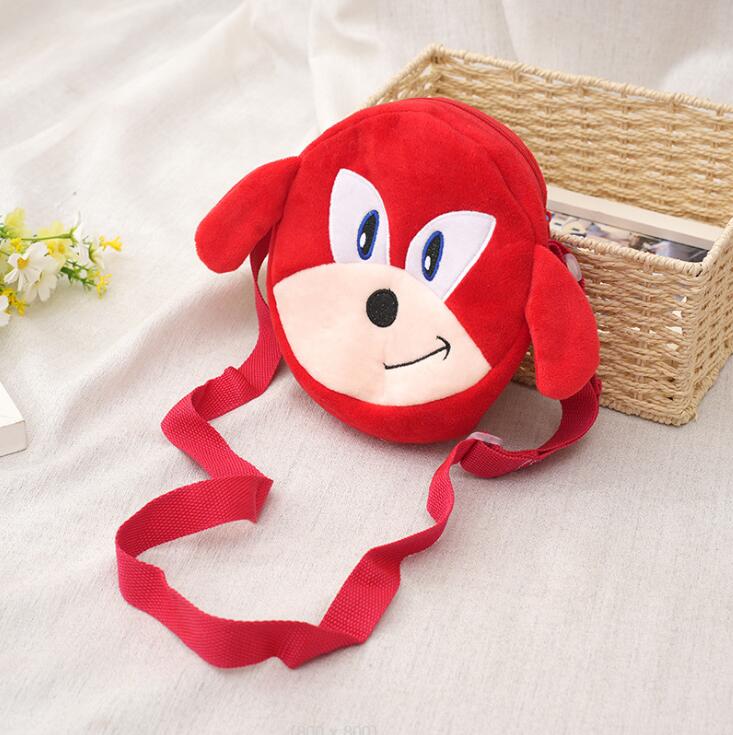6 Colors Children Bags Soft Sonic Plush Coin Purse Zipper kids coin bag sling money card fashionable Wallet