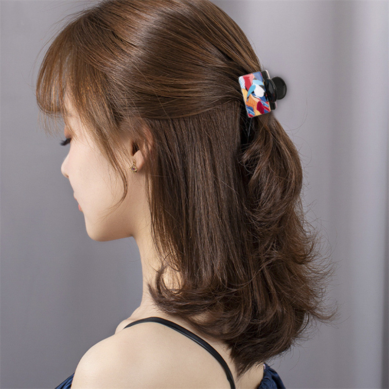 Yamog Girls Butterfly Leaf Rhombus Daisy Pattern Square Hair Clamps Small Size Plaid Acrylic Animal Plant Print Hair Claw Clips Women Shower Ponytail Hairpins 4.2 CM
Yamog Girls Butterfly Leaf Rhombus Daisy Pattern Square Hair Clamps Small Size Plaid Acrylic Animal Plant Print Hair Claw Clips Women Shower Ponytail Hairpins 4.2 CM