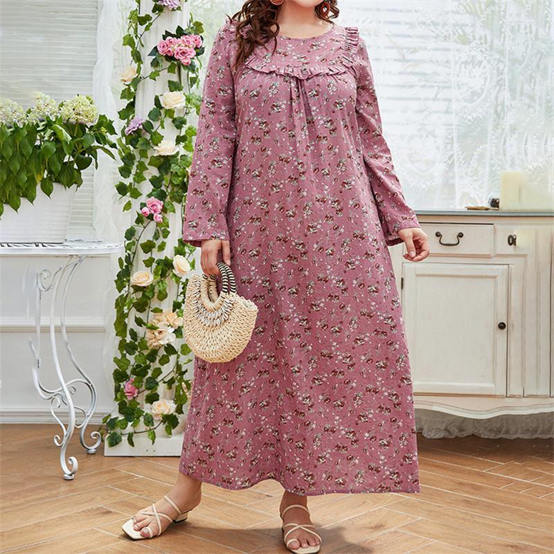 Plus Size Dresses 2022 Autumn Dress Cotton And Linen Woman Ruffles O Neck Long Sleeve Floral Print Casual Loose Oversized Maxi Echm22, Pink
Plus Size Dresses 2022 Autumn Dress Cotton And Linen Woman Ruffles O Neck Long Sleeve Floral Print Casual Loose Oversized Maxi Echm22, Pink