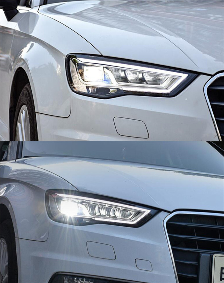 2 PCS Auto Car Head Light Parts For A3 Matrix 20 13-20 16 LED Lamps Headlights DRL Daytime Running Lights Turn Signal