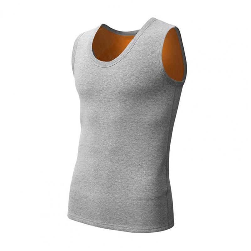 Men's Fleece Tank Top: Double-Sided Plush Thermal Undershirt For Winter Warmth