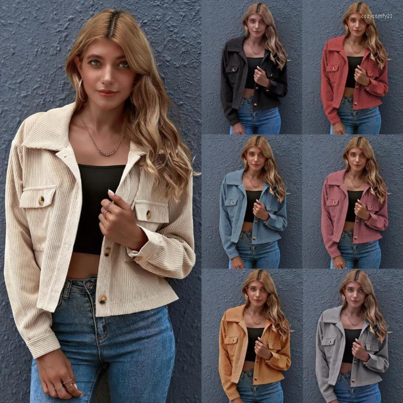 Women's Jackets Corduroy Women Shirt Blouses Solid Color Turn-down Collar Long Sleeve Retro JacketsTops Red Khaki Coat 2022
Women's Jackets Corduroy Women Shirt Blouses Solid Color Turn-down Collar Long Sleeve Retro JacketsTops Red Khaki Coat 2022