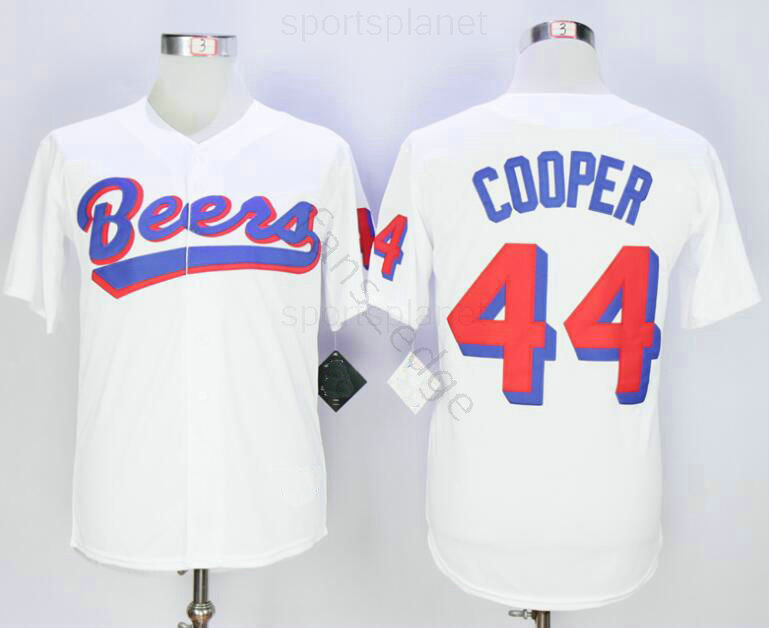 Men Joe Coop Cooper #44 BASEketball BEERS Movie Jersey Button Down White Baseball Jerseys High Quality Fast Shipping 00150
Men Joe Coop Cooper #44 BASEketball BEERS Movie Jersey Button Down White Baseball Jerseys High Quality Fast Shipping 00150