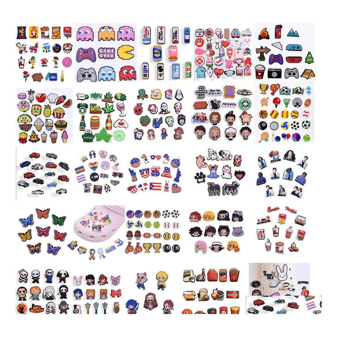 Shoe Parts Accessories Wholesale Pvc Cartoon Croc Charms Shoe Decoration Buckle Accessories Clog Pins Charm Buttons mix randomly 
Shoe Parts Accessories Wholesale Pvc Cartoon Croc Charms Shoe Decoration Buckle Accessories Clog Pins Charm Buttons mix randomly