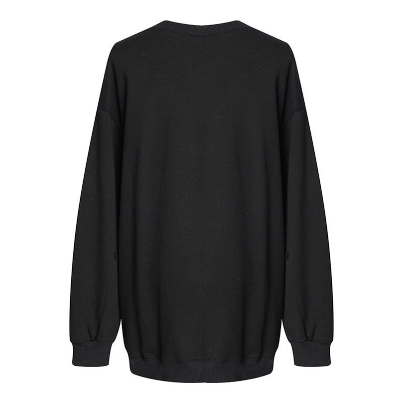 TWOTWINSTYLE Patchwork Ruffle Women's Sweatshirt Long Sleeve Hit Colors Irregular Pullover Tops Female Autumn Fashion 201203