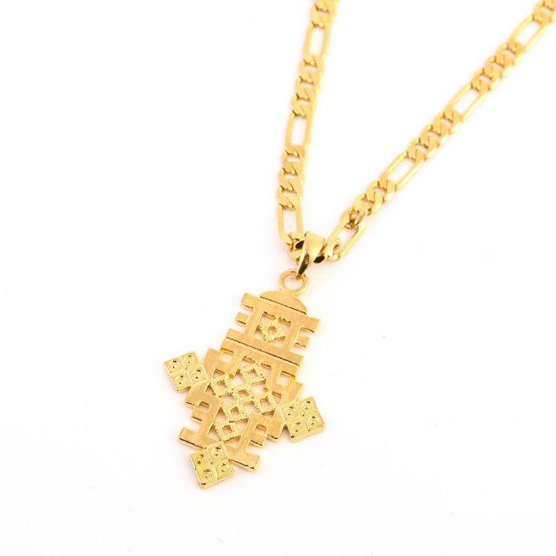 Pendant Necklaces Ethiopian Gold Color Cross Necklace Coptic African Wedding JewelryPendant
Pendant Necklaces Ethiopian Gold Color Cross Necklace Coptic African Wedding JewelryPendant