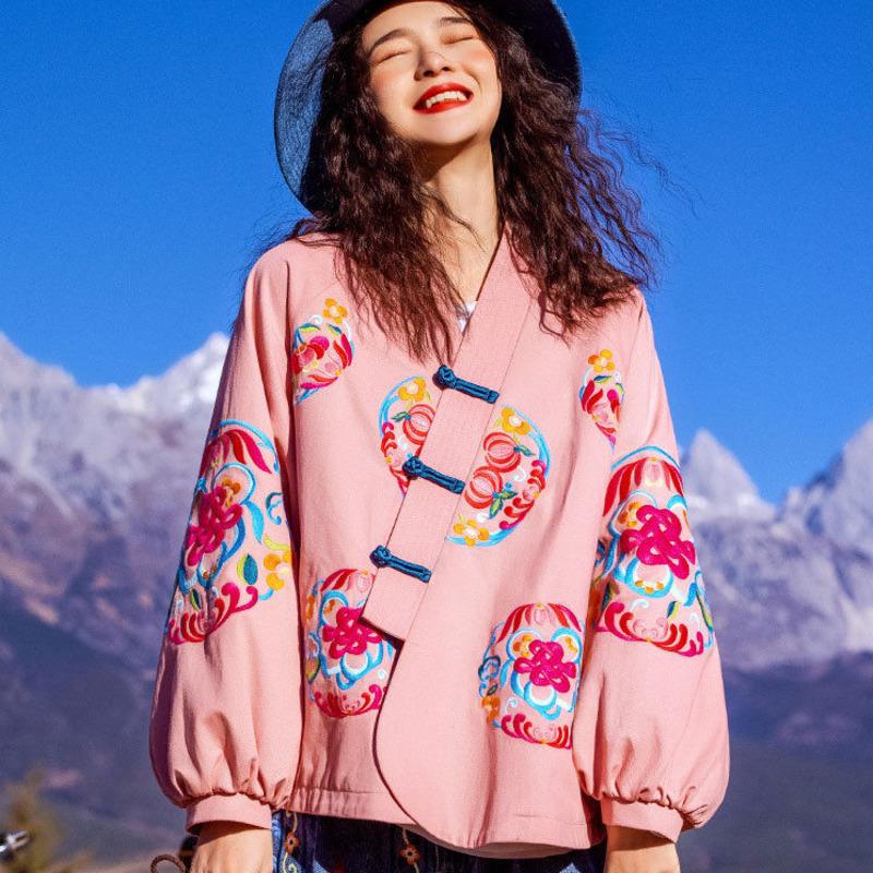 Ethnic Clothing Pink Print Harajuku Shirt Women Modern Improve Hanfu Oriental Vintage Clothes Tang Suit Tops Female Chinese V Neck BlouseEth
Ethnic Clothing Pink Print Harajuku Shirt Women Modern Improve Hanfu Oriental Vintage Clothes Tang Suit Tops Female Chinese V Neck BlouseEth