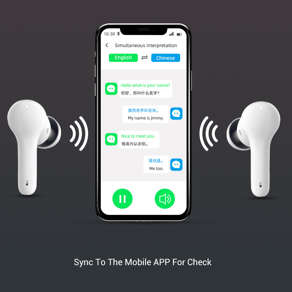 M6 Translation Headphones Earphones 127 Languages instant Translated Smart Voice Translator Wireless Bluetooth Translator Earphone