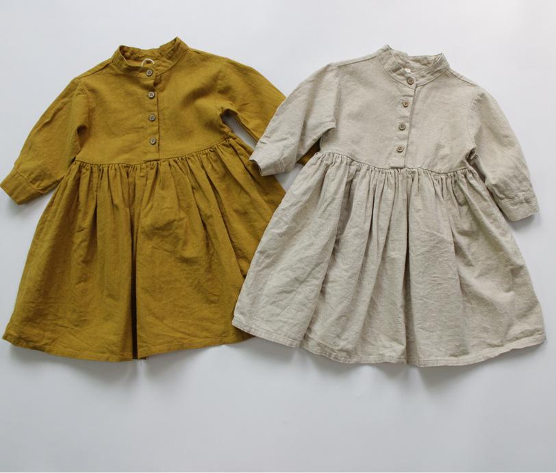 Girl's Dresses Autumn Korean Style Baby Girls Cotton Linen Long Sleeve Pure Color Toddlers Kids Retro Robe Children DressGirl's, Beige
Girl's Dresses Autumn Korean Style Baby Girls Cotton Linen Long Sleeve Pure Color Toddlers Kids Retro Robe Children DressGirl's, Beige