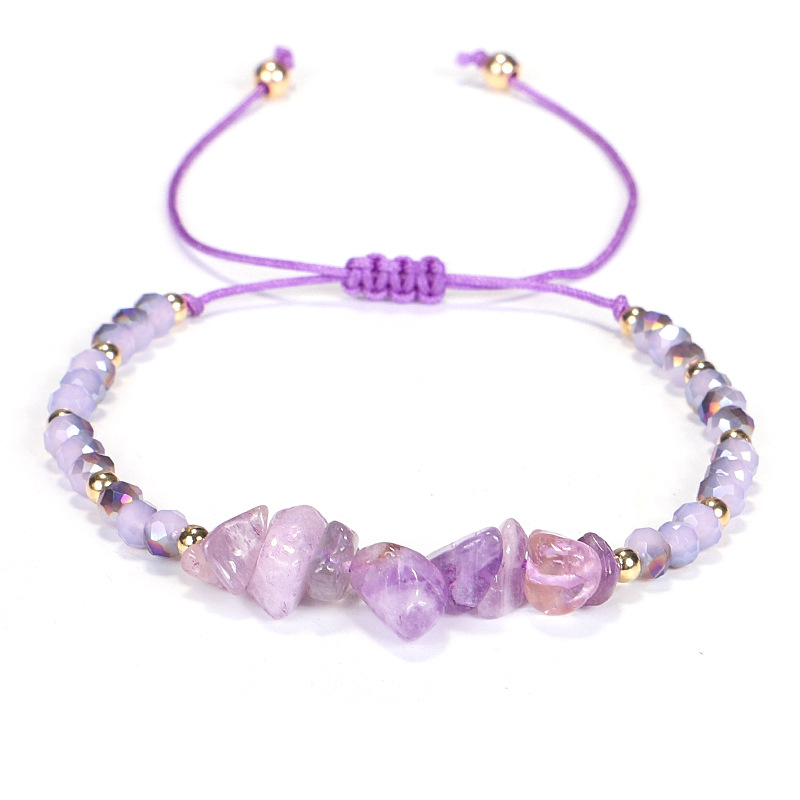 Handmade Colorful Natural Stone Agate Beads Strands Bracelet Amethyst Tiger Eye Jewelry for Lovers Gift