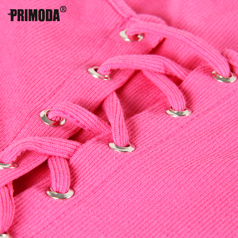 Spring Autumn T Shirts Women Full Bodycon Tops Knitted Buttons Midriff Sexy Crop Top FashionLace Up Bandage Tees Mujer PR1701G 220714