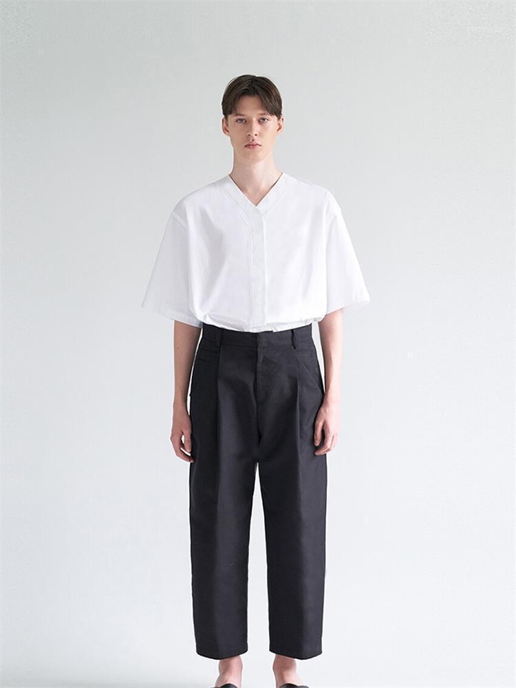 Men' Casual Shirts Summer Heart Collar Plain Color Short Sleeve Shirt Simple Korean Version Hidden Lapel Loose Half, White
Men' Casual Shirts Summer Heart Collar Plain Color Short Sleeve Shirt Simple Korean Version Hidden Lapel Loose Half, White