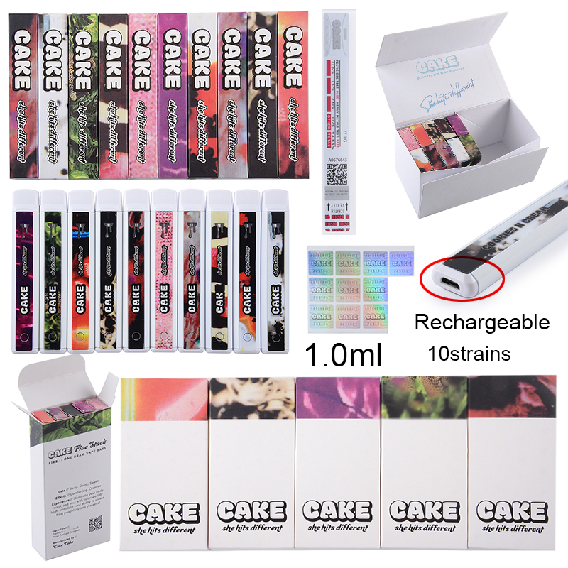 Cake She Hits Different Rechargeable Disposable E cigarettes New Gen Pens Vapes Cartridges Packaging with Window 1ml Think Oil Glass Tank 280mah Empty Disposables
Cake She Hits Different Rechargeable Disposable E cigarettes New Gen Pens Vapes Cartridges Packaging with Window 1ml Think Oil Glass Tank 280mah Empty Disposables