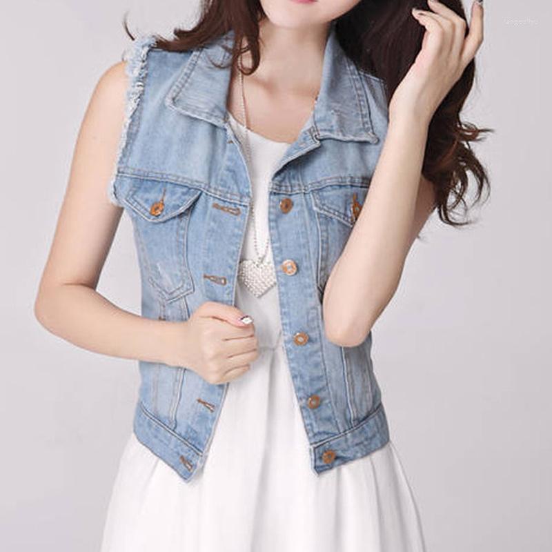 Women' Vests Women' Spring Denim Vest Casual Coat Vintage Jean Cardigan Female Clothing Women Sleeveless Turn-down Collar Breasted, Blue
Women' Vests Women' Spring Denim Vest Casual Coat Vintage Jean Cardigan Female Clothing Women Sleeveless Turn-down Collar Breasted, Blue